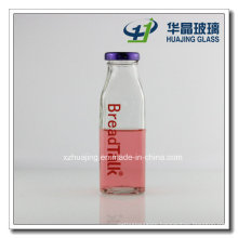 270ml 9oz Square Beverage Glass Juice Bottle with Logo